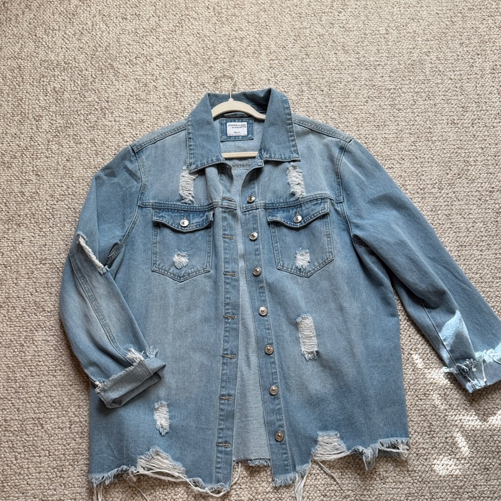 Chic Soul Distressed Blue Jean Jacket